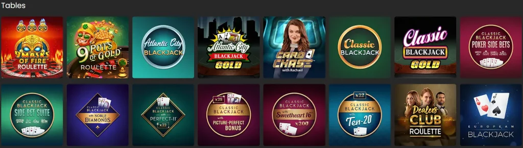 Yukon Gold Casino tables and live games